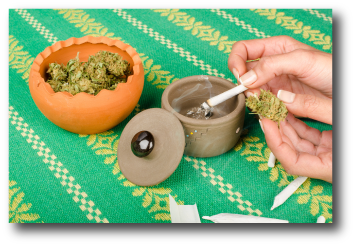 Marihuana on table