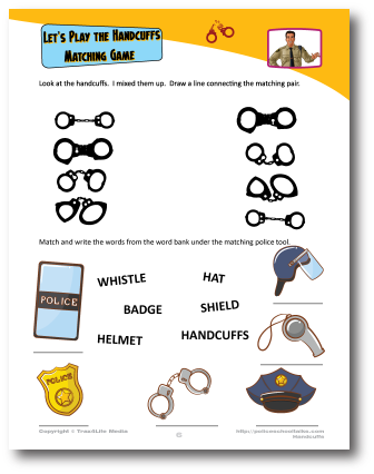 Worksheet on police handcuffs
